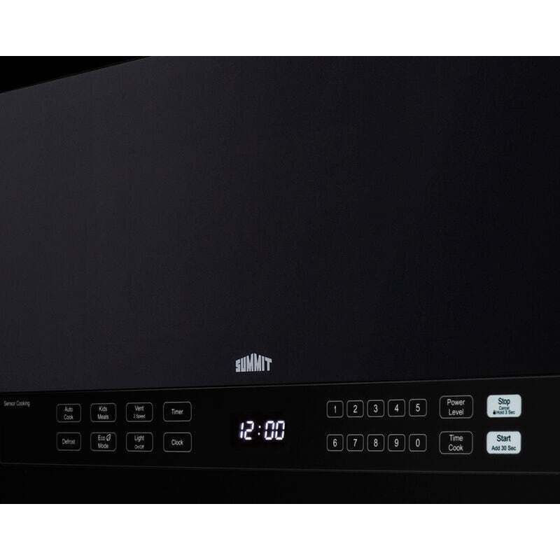 Summit 24 in. 1.4 cu. ft. 1000W Over-the-Range Microwave with 300 CFM & Sensor Cooking - Black, , hires