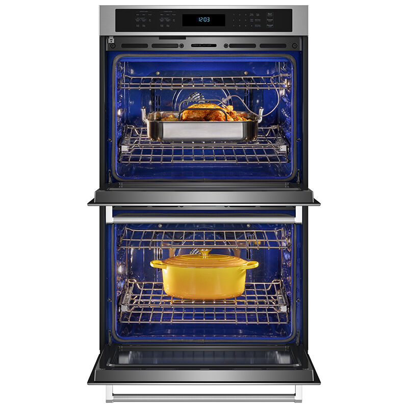 KitchenAid 30 in. 10.0 cu. ft. Electric Double Wall Oven with True European Convection & Self Clean - Stainless Steel, , hires