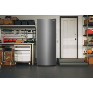 Frigidaire 28 in. 16.0 cu. ft. Garage-Ready Single Drawer Upright Freezer with Adjustable Shelves - Fingerprint Resistant Stainless Steel, Fingerprint Resistant Stainless, hires