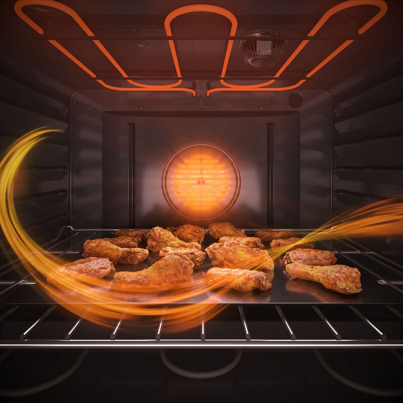 GE 30 in. 6.6 cu. ft. Air Fry Standard Convection Double Oven Electric Range with Smoothtop Burners - Stainless Steel, Stainless Steel, hires