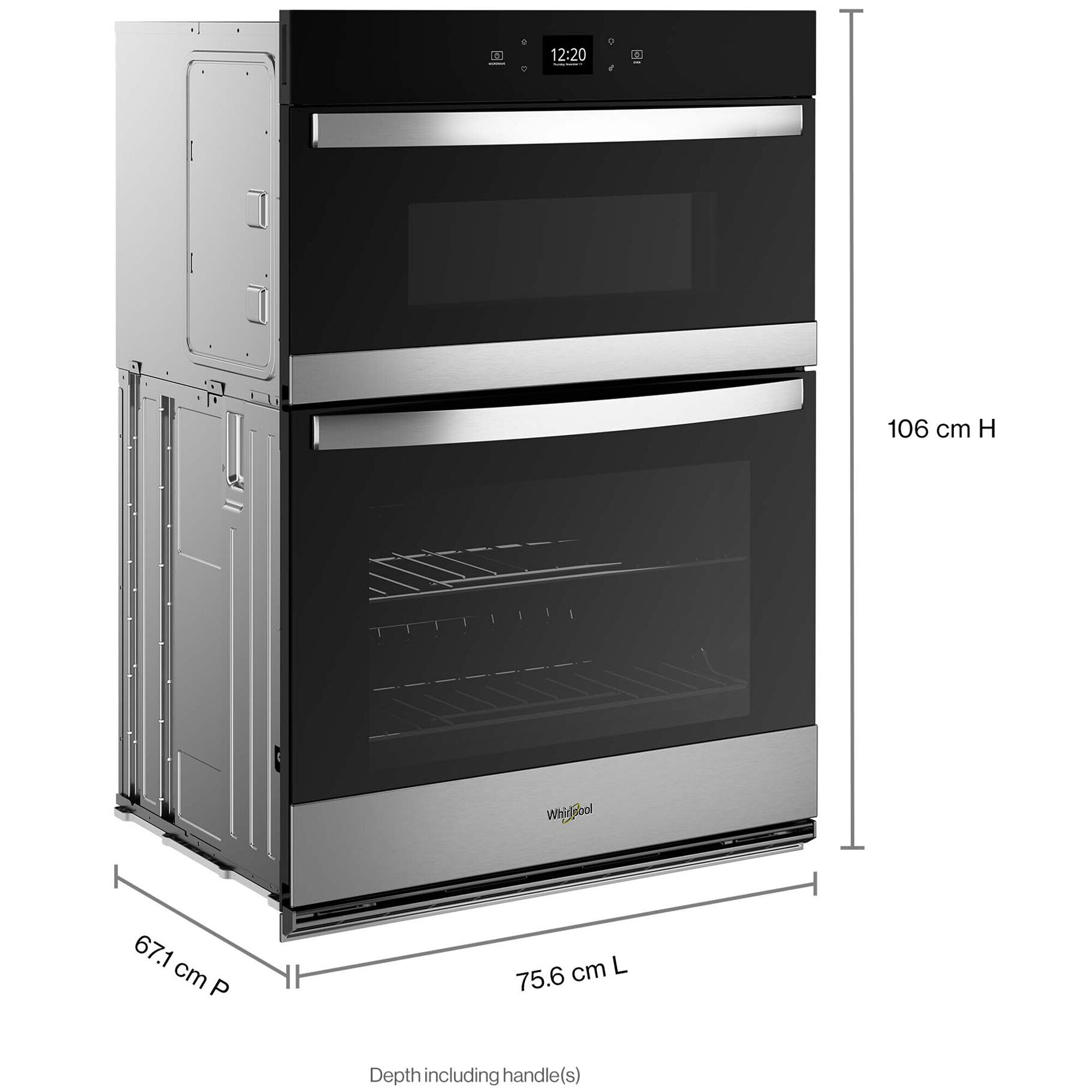 Whirlpool 30 in. 6.4 cu. ft. Electric Smart Oven Microwave Combo Wall Oven with Standard Convection Self Clean Fingerprint Resistant Stainless Steel P.C. Richard Son