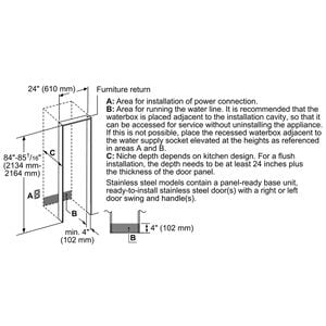 Thermador 24 in. 11.2 cu. ft. Built-in Smart Double-Drawers Upright Freezer with Ice-Maker & Adjustable Shelves - Custom Panel Ready, , hires