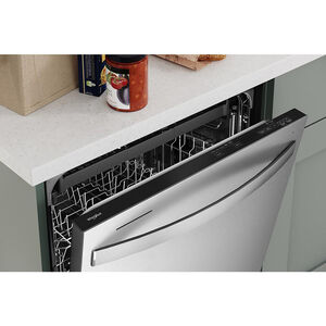 Whirlpool 24 in. Top Control Dishwasher with 47 dBa Sound Level & 3rd-Rack - Fingerprint Resistant Stainless, Fingerprint Resistant Stainless, hires