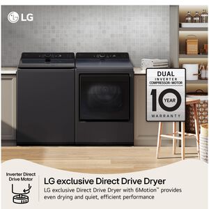 LG 27 in. 7.3 cu. ft. Smart Ventless Electric Dryer with Heat Pump & Sensor Dry - Matte Black, Matte Black, hires