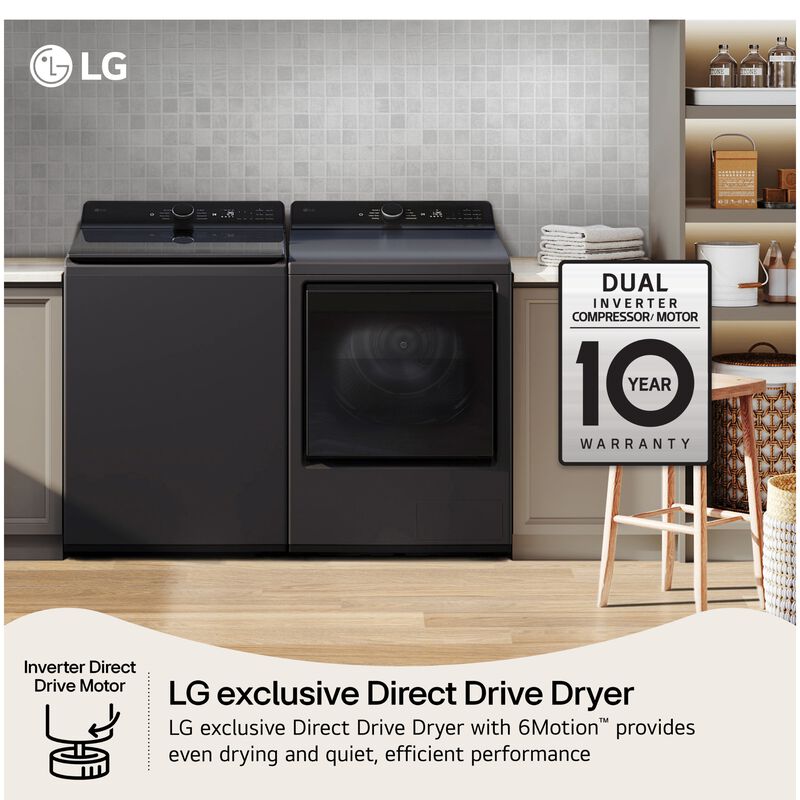LG 27 in. 7.3 cu. ft. Smart Ventless Electric Dryer with Heat Pump & Sensor Dry - Matte Black, Matte Black, hires