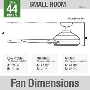 Hunter Kennicott 44 in. Indoor/Outdoor Ceiling Fan with Wall Control - Matte White, Matte White, hires