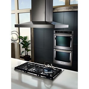 KitchenAid 42 in. Convertible Chimney Style Range Hood with 585 CFM, 3 Fan Speeds , 4 LED & 2 Halogen Lights - Stainless Steel, , hires