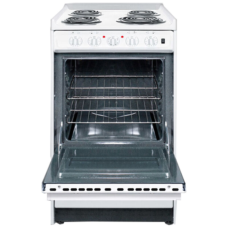 Summit 20 in. 2.5 cu. ft. Oven Slide-In Electric Range with 4 Coil Burners - White, , hires