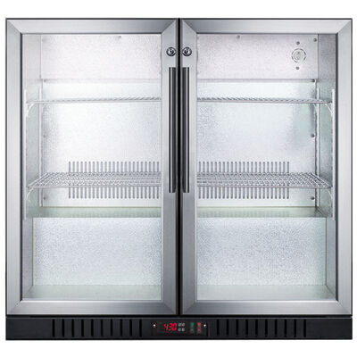Summit Commercial 36 in. 7.4 cu. ft. Beverage Center with Adjustable Shelves & Digital Control - Stainless Steel | SCR7012DB