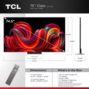 TCL - 75" Class QM8L QLED Mini-LED 4K UHD Smart Google TV, , hires