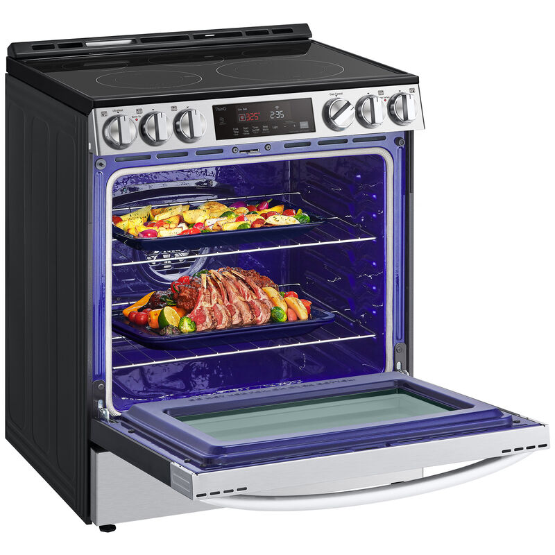 LG 30 in. 6.3 cu. ft. Smart Air Fry True European Convection Slide-In Electric Range with Radiant Burners - PrintProof Stainless Steel, , hires