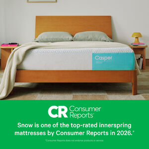 Casper Snow Medium Hybrid King Size Mattress, , hires