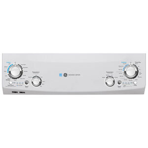 GE 27 in. Laundry Center with 3.9 cu. ft. Washer with 12 Wash Programs & 5.9 cu. ft. Gas Dryer with 4 Dryer Programs & Wrinkle Care - White, , hires