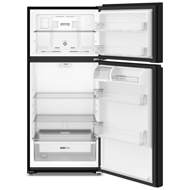 Whirlpool 28 in. 14.3 cu. ft. Top Freezer Refrigerator - Black, Black, hires