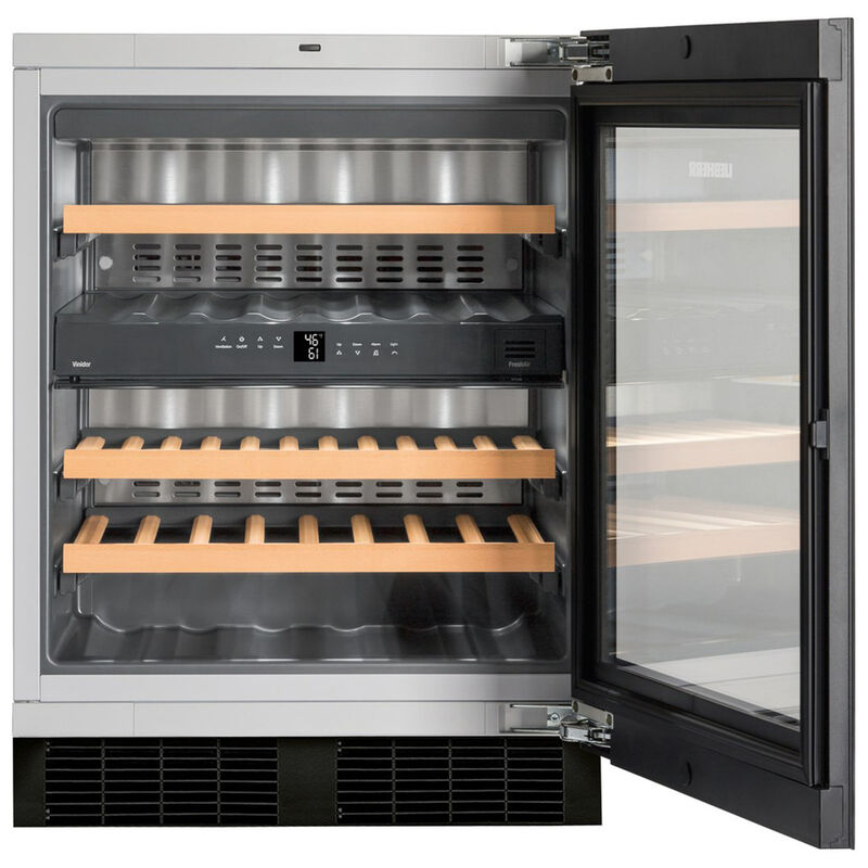 Liebherr 24 in. Undercounter Wine Cabinet with Wood Racks, Dual Temperature Zones & 34 Bottle Capacity - Black, , hires