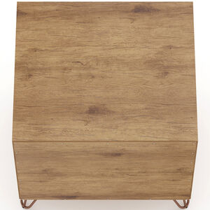 Manhattan Comfort Rockefeller Mid-Century Modern 2-Drawer Nightstand - Textured Gray, Gray, hires