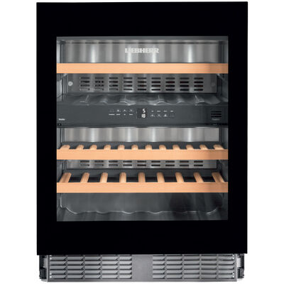 Liebherr 24 in. Undercounter Wine Cabinet with Dual Zones & 34 Bottle Capacity - Black | WUGB3400