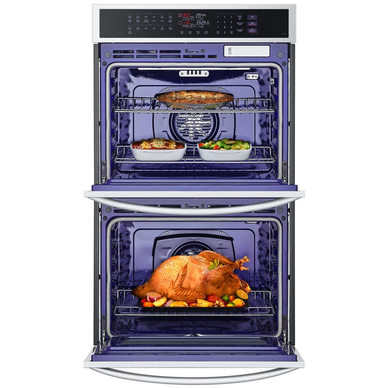 LG 30 in. 9.4 cu. ft. Smart Front Control SteamElectric Double Wall Oven with True European Convection - PrintProof Stainless Steel, , hires
