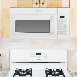 Hotpoint 30 in. 1.6 cu. ft. 1000W Over-the-Range Microwave with 300 CFM - White, White, hires