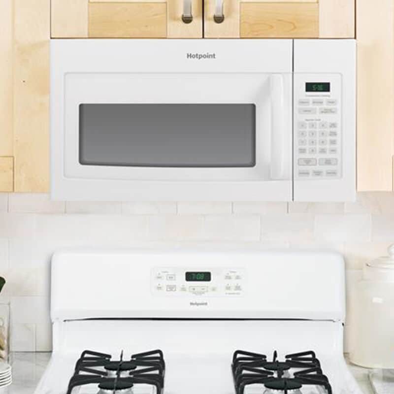 Hotpoint 30 in. 1.6 cu. ft. 1000W Over-the-Range Microwave with 300 CFM - White, White, hires