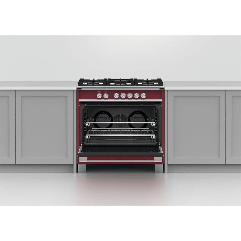 Fisher & Paykel Series 7 36 in. 4.9 cu. ft. Standard Convection Gas Range with 5 Sealed Burners - Red, , hires