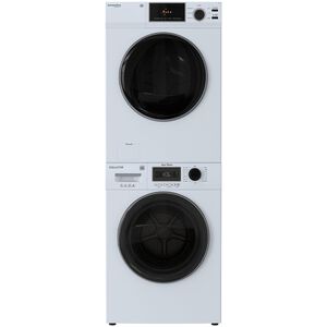Equator Value 24 in. 2.47 cu. ft. Electric Front Load Laundry Center with Sensor Dry, Pet & Sanitize Cycle - White, , hires
