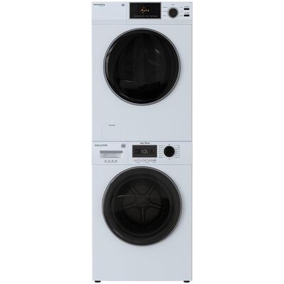 Equator Value 24 in. 2.47 cu. ft. Electric Front Load Laundry Center with Sensor Dry, Pet & Sanitize Cycle - White | EW840ED880DL