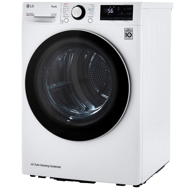 LG 24 in. 4.2 cu. ft. Smart Stackable Ventless Electric Dryer with Heat Pump, Sensor Dry & Sanitize Cycle - White, White, hires