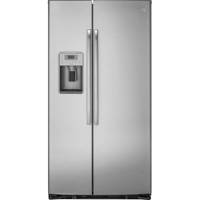 GE Profile 36 in. 21.9 cu. ft. Counter Depth Side-by-Side Refrigerator with External Ice & Water Dispenser - Stainless Steel | PZS22MYKFS