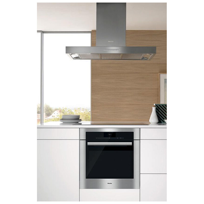 Miele 36 in. Chimney Style Range Hood with 4 Speed Settings, Convertible Venting & 4 LED Lights - Stainless Steel, , hires