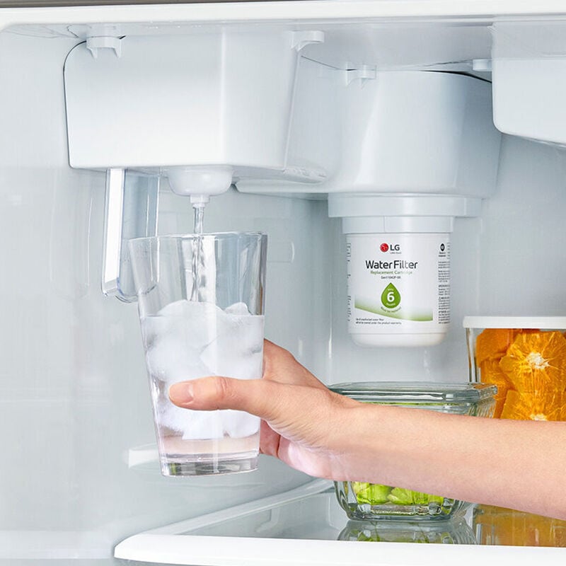 LG 33 in. 23.8 cu. ft. Top Freezer Refrigerator with Internal Water Dispenser - Stainless Steel, , hires