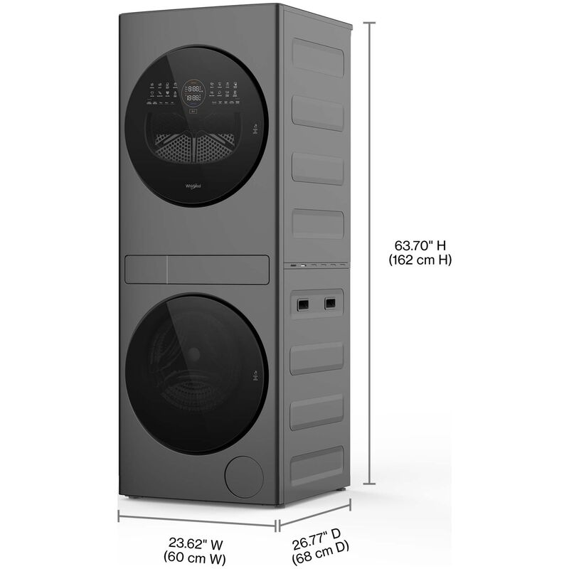 Whirlpool 24 in. 2.7 cu. ft. Electric Front Load Ventless Heat Pump Laundry Center with Sanitize Cycle & Sensor Dry - Titanium Metallic, Titanium, hires