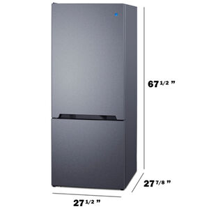 Summit 28 in. 15.1 cu. ft. Counter Depth Bottom Freezer Refrigerator - Stainless Steel, , hires