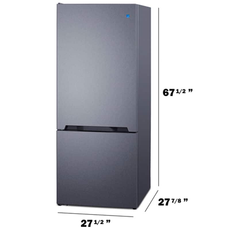 Summit 28 in. 15.1 cu. ft. Counter Depth Bottom Freezer Refrigerator - Stainless Steel, , hires