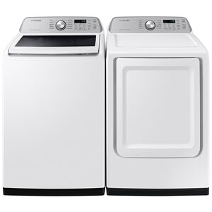 Samsung 27 in. 7.4 cu. ft. Smart Electric Dryer with Sanitize Cycle & Sensor Dry - White, White, hires