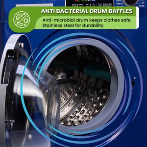 Equator 24 in. 1.9 cu. ft. Electric Front Load All-in-One Laundry Center with Sanitize Cycle & Sensor Dry - Blue, Blue, hires