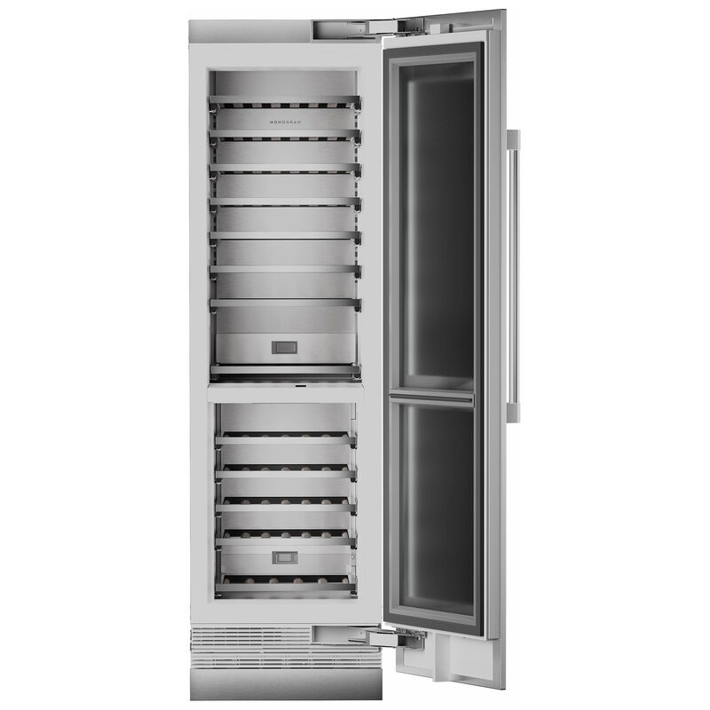 Monogram 24 in. Built-In Smart Wine Sommelier with Wood Racks, Dual Temperature Zones & 91-Bottle Capacity - Custom Panel Ready, , hires