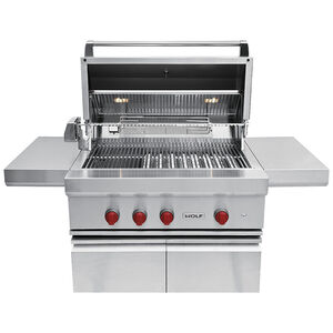 Wolf 36 in. 3-Burner Built-In Natural Gas Grill with Rotisserie, Sear Burner & Smoker Box - Stainless Steel, , hires