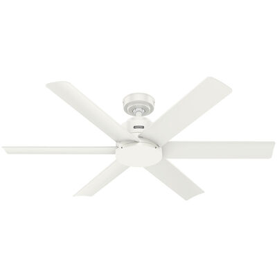 Hunter 52 in. Kennicott Damp Rated Ceiling Fan & Wall Control - Fresh White | 53435