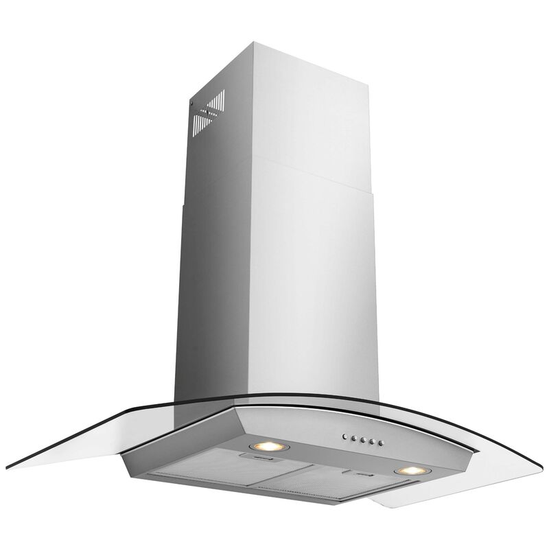 Frigidaire 36 in. Ducted Chimney Style Range Hood with 340 CFM, 3 Fan Speeds & 2 LED Lights - Stainless Steel, , hires