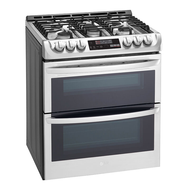 Lol lava kwaadheid de vrije loop geven LG 30" Slide-In Gas Range with 5 Sealed Burners, Griddle & 6.9 Cu. Ft.  Double Oven - Stainless Steel | P.C. Richard & Son