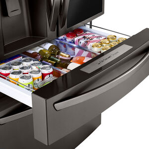 LG InstaView 36 in. 22.5 cu. ft. Smart Counter Depth 4-Door French Door Refrigerator with Ice & Water Dispenser - PrintProof Black Stainless Steel, PrintProof Black Stainless Steel, hires