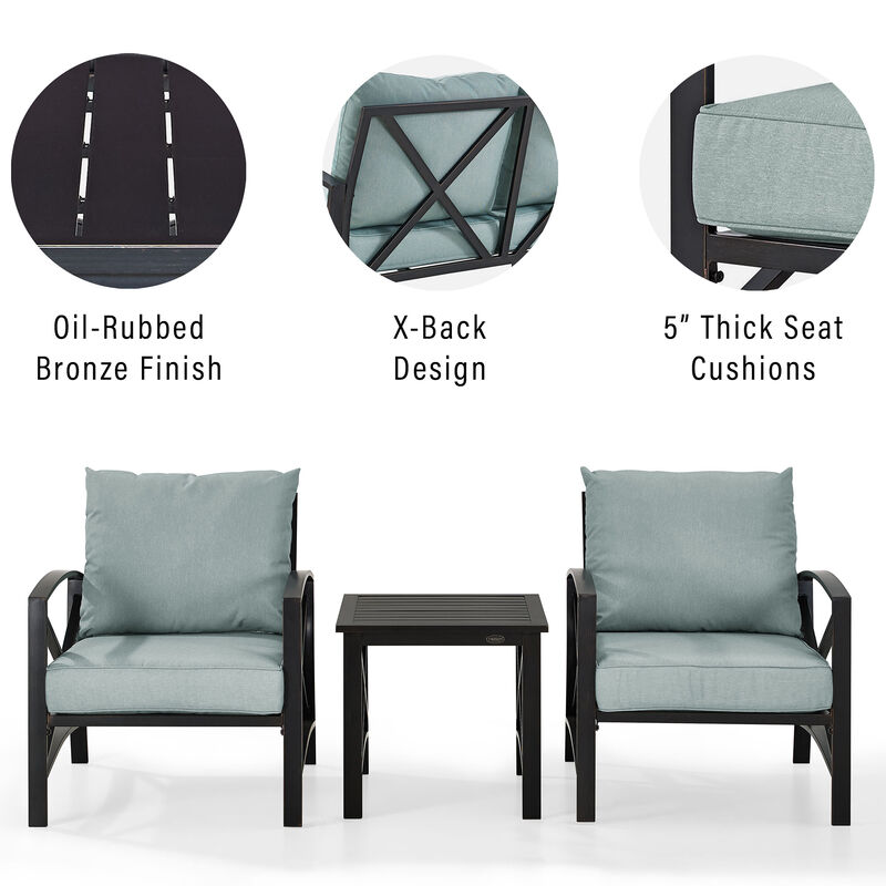 Crosley Kaplan Oil Rubbed Bronze 3 PC. Chat Set - Mist, , hires