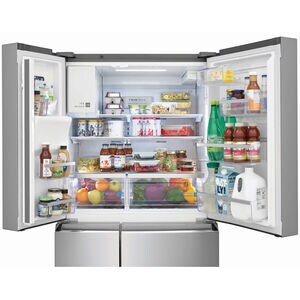Frigidaire Gallery 36 in. 21.5 cu. ft. Counter Depth 4-Door French Door Refrigerator with External Ice & Water Dispenser and Custom-Flex Temp Zone- Stainless Steel, , hires