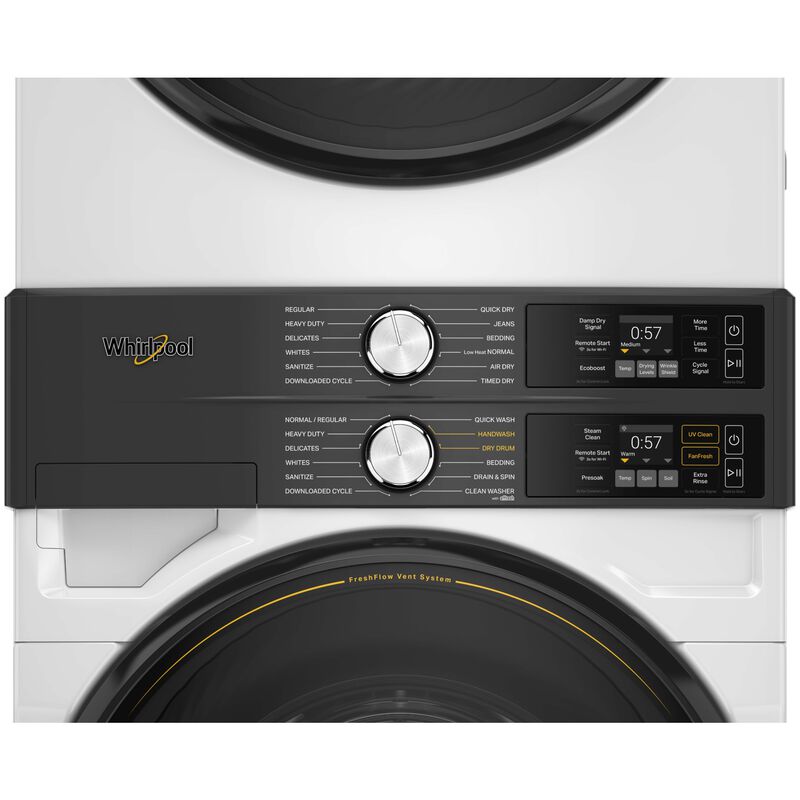 Whirlpool 28 in. 4.5 cu. ft. Smart Gas Front Load Laundry with UV Clean Technology, FreshFlow Vent System, Sensor Dry, Sanitize & Steam Cycle - White, White, hires