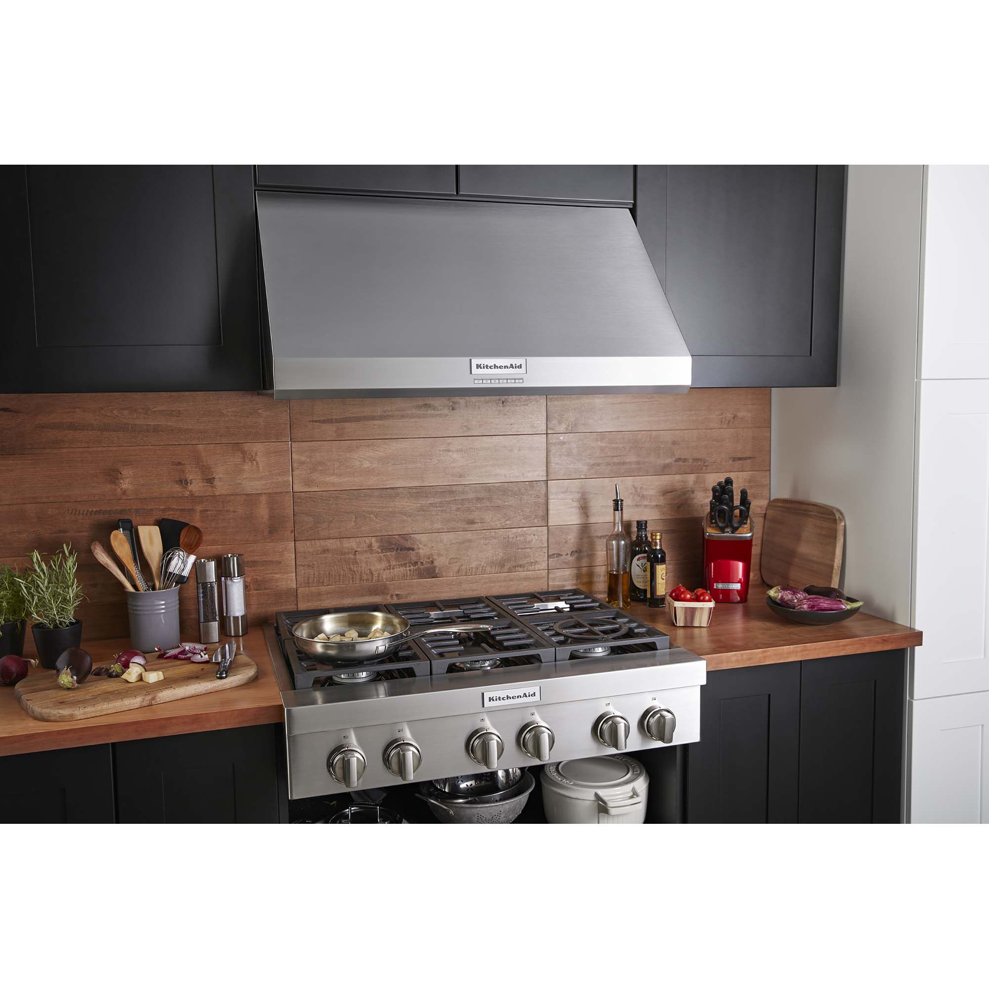 KitchenAid 36 in. 6-Burner Natural Gas Rangetop with Simmer - Stainless  Steel