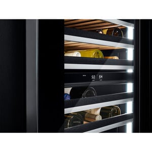JennAir Noir 24 in. Undercounter Wine Cooler with Wood Racks, Dual Temperature Zones & 45 Bottle Capacity - Black, , hires