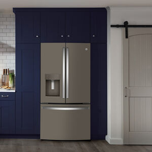 GE 36 in. 22.1 cu. ft. Counter Depth French Door Refrigerator with Ice & Water Dispenser - Fingerprint Resistant Slate, Slate, hires