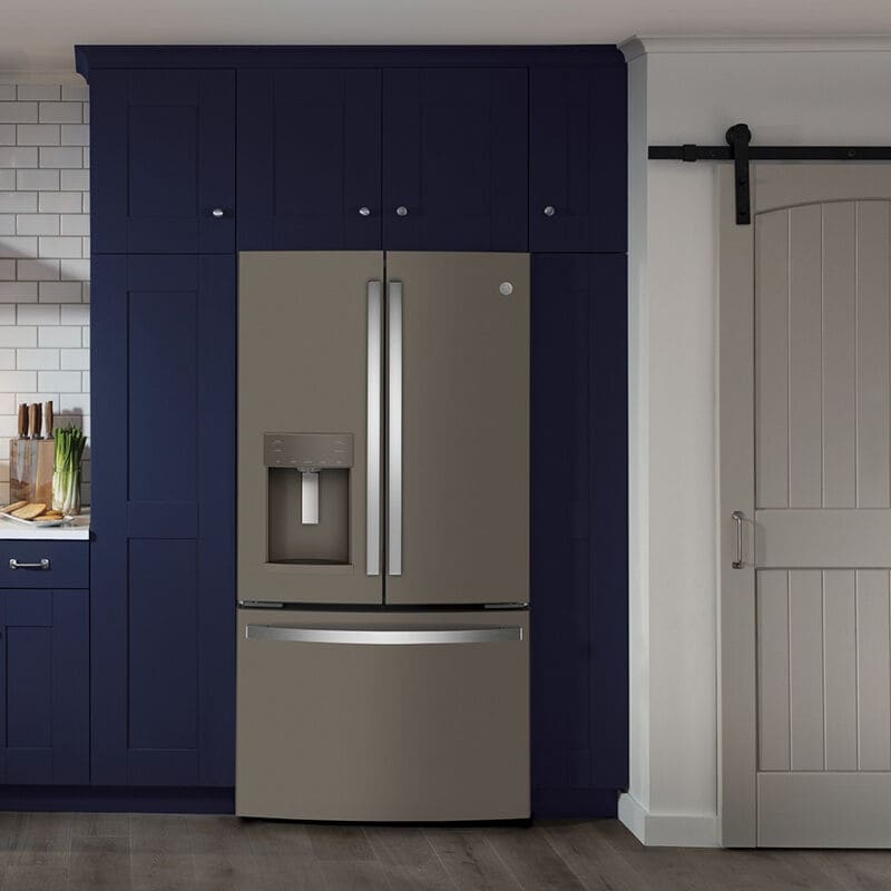 GE 36 in. 22.1 cu. ft. Counter Depth French Door Refrigerator with Ice & Water Dispenser - Fingerprint Resistant Slate, Slate, hires