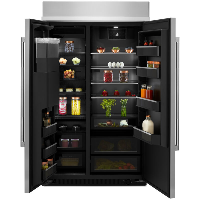 JennAir Rise 48 in. 29.4 cu. ft. Built-In Counter Depth Side by Side Refrigerator with Ice & Water Dispenser - Stainless Steel, , hires